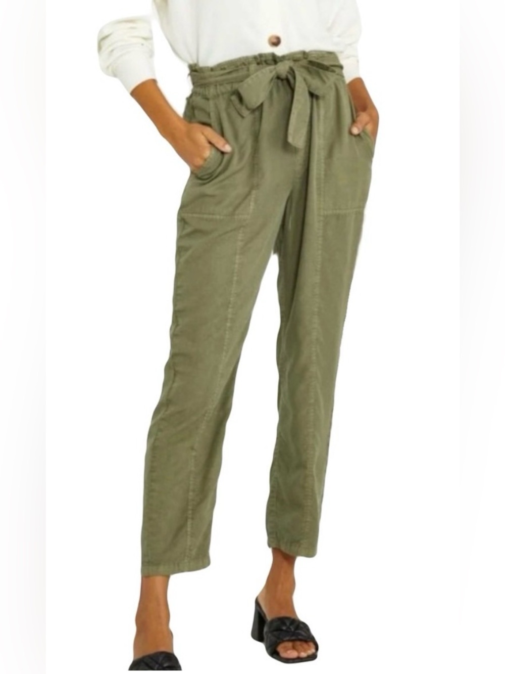 Social Standard by Sanctuary Melody Tencel Pants Willow Green Size Small EUC